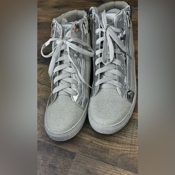 Lauren Lorraine Skippy Silver Glitter High-Top Sneakers – Size 10 - Picture 4 of 10